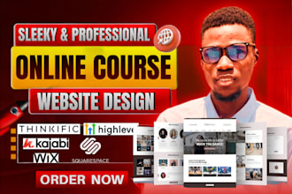 design online course website on lernworlds, kajabi, wix, gohighlevel design