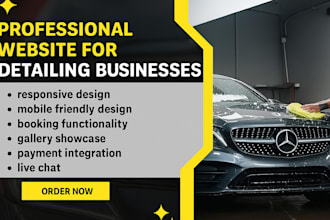 design a car detailing , car wash, or auto body repair website that converts