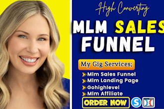mlm sales funnel, MLM landing page, MLM affiliate recruitment in systemio ghl