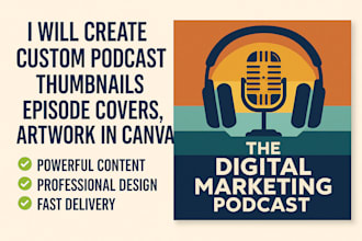 create custom podcast thumbnails, episode covers, artwork in canva