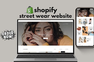 design streetwear shopify website clothing website for your clothing brand store