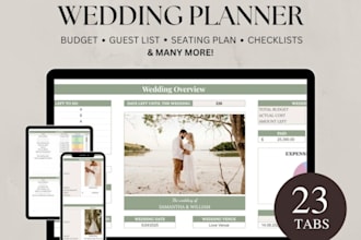 create a wedding planner spreadsheet, budget planner, and google sheets tracker