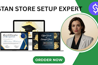 design and setup stan store for print on demand and digital products