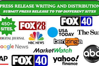 do press release writing and press release distribution, submit PR