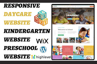 design daycare website kindergarten website childcare website preschool website