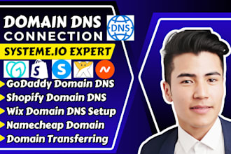 connect transfer research domain dns to godaddy shopify systeme io wix namecheap