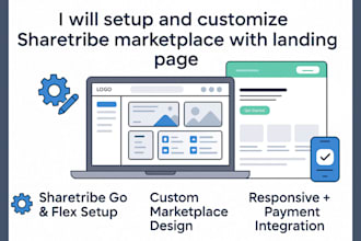 setup and customize sharetribe marketplace with landing page, sharetribe website