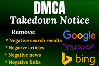 remove negative links, dmca content, and mugshots