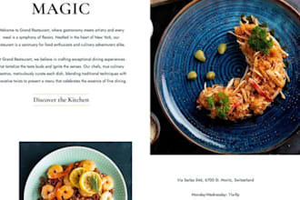 create a restaurant website, food truck website, food cafe website, cafe website