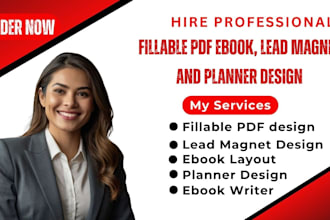 design fillable PDF ebook lead magnet planner design and ebook layout