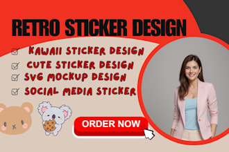 create adorable kawaii stickers for products or social media
