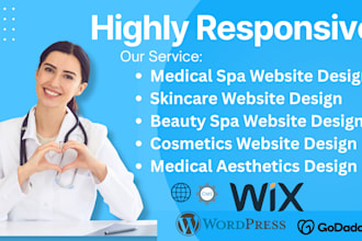 design medical spa website,skin care website, beauty spa website,medical website