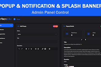 perfect panel notification, splash banner, popup system