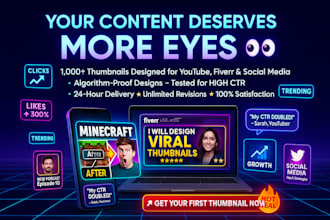 design high CTR fiverr gig image, thumbnail designs in 1 day