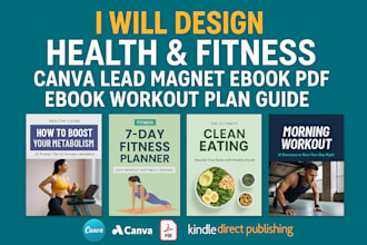 design health fitness canva lead magnet ebook pdf ebook workout plan guide