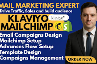manage shopify email marketing specialist setup klaviyo flows mailchimp campaign