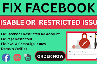 fix any facebook ad account, business manager, profile and page problem