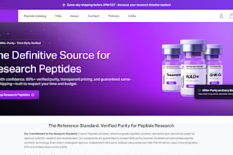 design peptide ecommerce website, supplement store peptide website peptide store