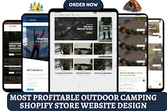 design outdoor shopify camping hunting hiking outdoor gear store travel website