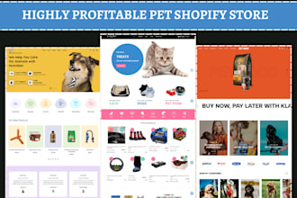 design pet store pet dropshipping dog and cat shopify pet website animal store