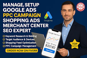 manage fix setup google ads ppc campaign shopping ads merchant center SEO expert
