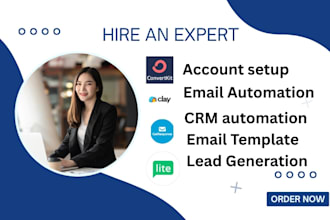 setup mailerlite, getresponse, convertkit, clay com email marketing automation