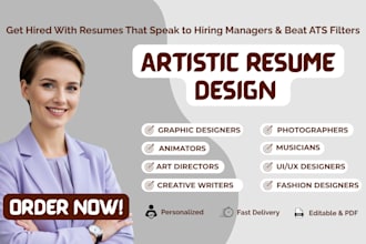 design an artistic resume tailored for actors musicians and creatives