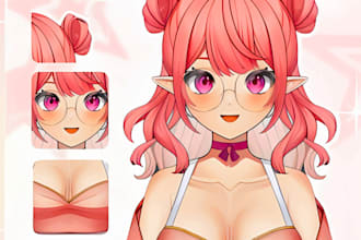 draw and design pngtuber model vtuber character anime png tuber oc commission