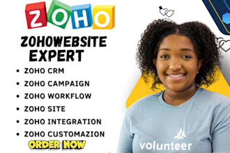 set up zoho crm, zoho site, zoho campaigns, landing page automate your workflow