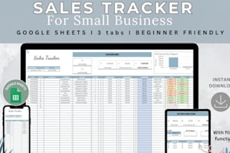 create sales tracker spreadsheet, template, dashboard in excel or google sheets