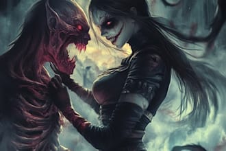 create a fantasy horror character art or dark art