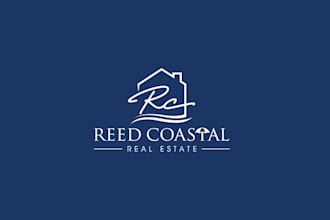 design elements real estate beach logo