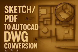convert your sketch or PDF to a clean autocad dwg floor plan