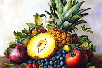 draw realistic illustrations of flowers, plants, fruits, etc