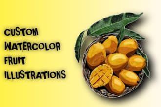 create custom watercolor fruit illustrations