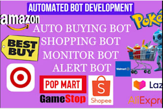develop your custom auto purchase monitor checkout and scalping bot for any site