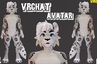 model custom 3d furry vrchat avatars, fursona vtuber models, nsfw models