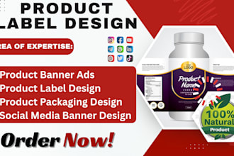 design product labels social media banners product packaging product banner