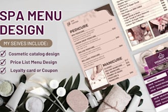 spa menu, price list menu design, car detailing flyer, auto wash leaflet