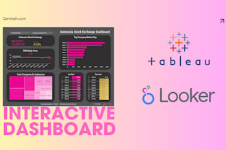 build custom tableau or looker studio dashboards for your data