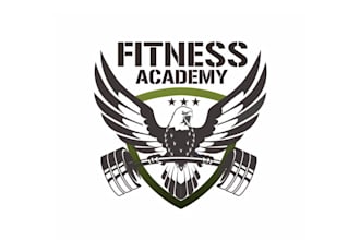 design strong fitness academy club logo