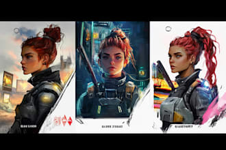 do a 2d character design and concept art for your game