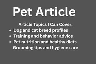 create pet article for dog and cat