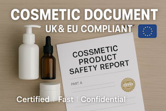 prepare cpsr, pif, msds, sds, coa, and product labels for UK and eu compliance
