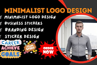 create minimalist logo stickers for your business branding etsy svg design