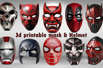 sculpt 3d mask, 3d helmet, custom mask model, printable mask and cosplay design