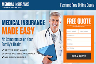 build and design health insurance, medicare, homecare website sales funnel