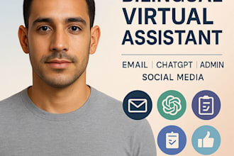 manage emails, chat gpt tasks and social media as your VA