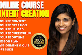create online course content, course creation, lesson plan and course curriculum