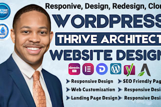 design, clone responsive thrive architect landing page, sales page, website 6hrs